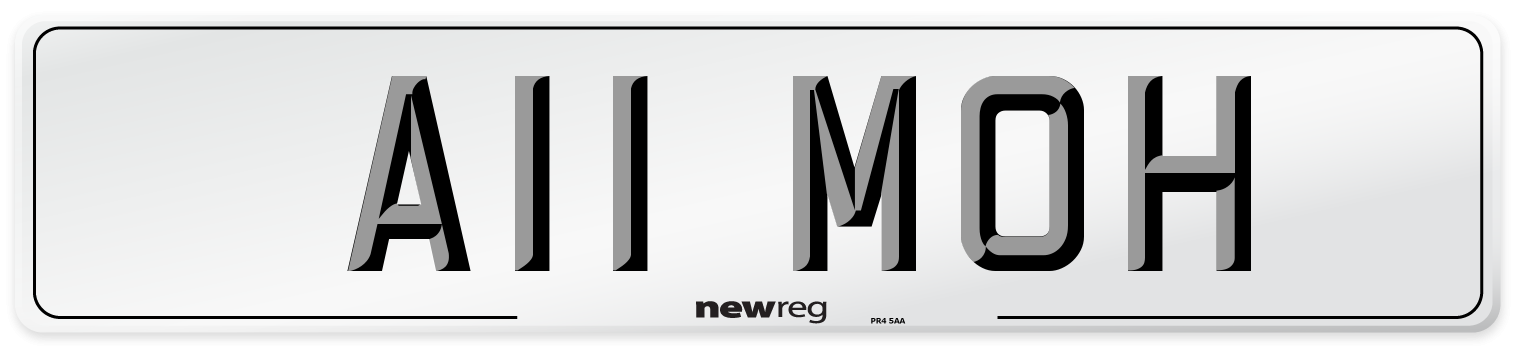 A11 MOH Number Plate from New Reg